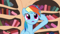 Rainbow pointing at her head S4E21