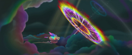 Sonic rainboom near rainbow airship MLPTM