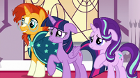 Twilight, Starlight, and Sunburst happy for Pillars S7E26