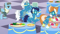 Wind Rider approaches the food tables S5E15