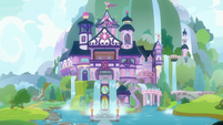 Exterior view of the School of Friendship S8E4