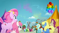 Festival ponies beholding the rainbow MLPRR