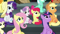 Main ponies looking to the sky S6E7