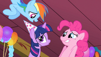 Pinkie with a nervous grin S1E25