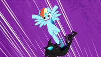 Rainbow Dash kicking a changeling S5E13