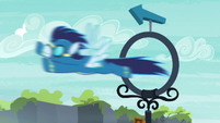 Soarin flying through a practice ring S7E21