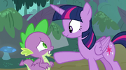 Spike tearfully smiling at Twilight S8E11