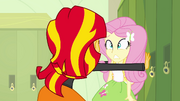 Sunset Shimmer corners Fluttershy EG