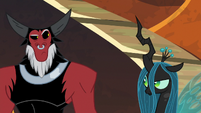 Tirek and Chrysalis raise eyebrows at each other S9E1