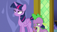 Twilight Sparkle rolls her eyes at Spike S6E22