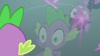 Twilight appears in Spike's reflection S9E3