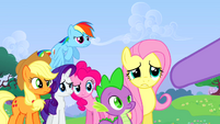 Everypony looks confused.