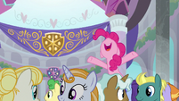 Pinkie Pie happy to see Prince Rutherford S8E1
