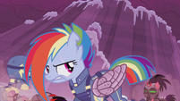 Rainbow Dash covered in battle scars S5E25