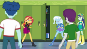 Sunset Shimmer and Trixie about to fight EGFF