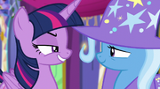 Twilight smiling contemptuously at Trixie S6E6