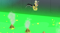 Daring Do bouncing on spurts of steam S7E18