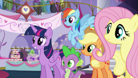 Pinkie runs off while others listen to Rarity S5E14