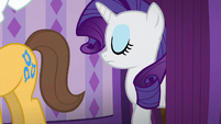 Rarity moving past a curtain S6E10
