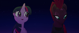 Tempest looks away from Twilight in embarrassment MLPTM