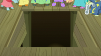 Trapdoor opens in front of Young Six S8E7