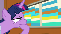 Twilight Sparkle looks at the schedule again S7E22
