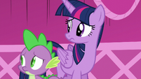 Twilight and Spike looking confused S5E22