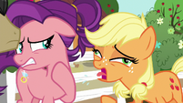 Applejack coughing loudly in Spoiled Milk's face S6E23