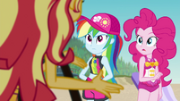 Pinkie Pie listening to Sunset Shimmer EGFF