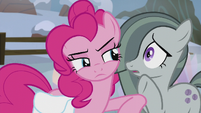 Pinkie Pie nudging Marble Pie S5E20