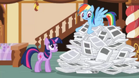 Stack of papers.