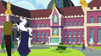 Students approaching Canterlot High School EG2