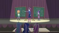 Sunset Shimmer, Principal Cinch and Sci-Twi Shout Kids