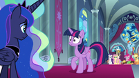 Twilight hearing Celestia's harsh words S9E2