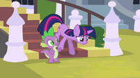 Twilight walks down the stairs S3E01