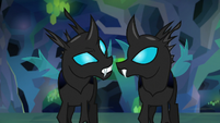 Evil changelings look at each other S8E22