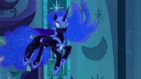 Nightmare Moon flies out of her throne S5E26