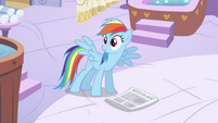Rainbow Dash with newspaper on floor S2E23