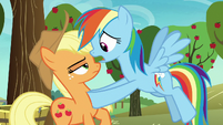 Rainbow asks Applejack to cover her classes S8E5