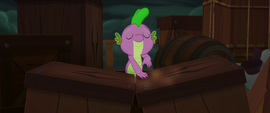 Spike drumming on some crates MLPTM