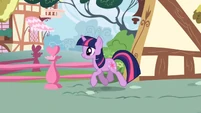 Twilight, happily trotting along.