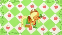 Putting on a pose, Applejack style.