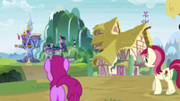 Berryshine and Rose walking through town S9E22