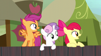 Cutie Mark Crusaders look at Trouble Shoes S5E6