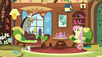 Discord telling Fluttershy a funny story S5E7