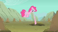 Pinkie about to have the ride of her life.