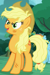 Queen Chrysalis disguised as Applejack ID S5E26.png