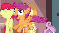 Scootaloo fluttering across to the left S3E4