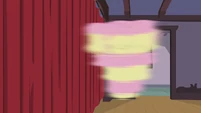 Fluttershy spinning around and around.