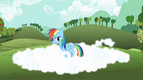 Rainbow Dash in cloud S3E3